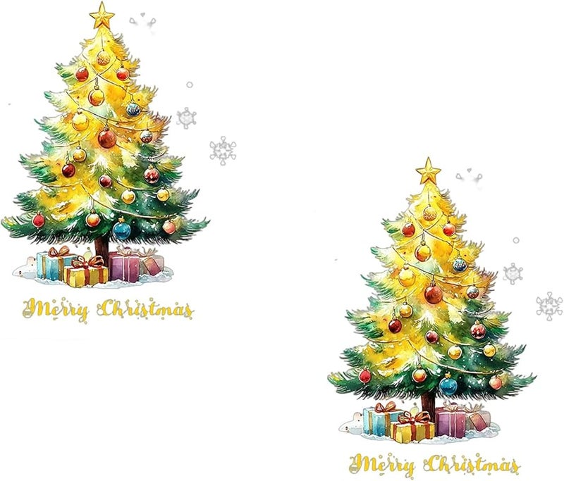 Christmas Window Cling Stickers Pine Needle Ball Decorations For Glass Holiday Party - Image 3